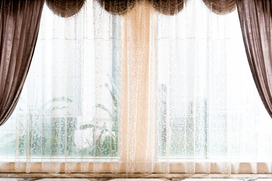 high end curtains near large windows