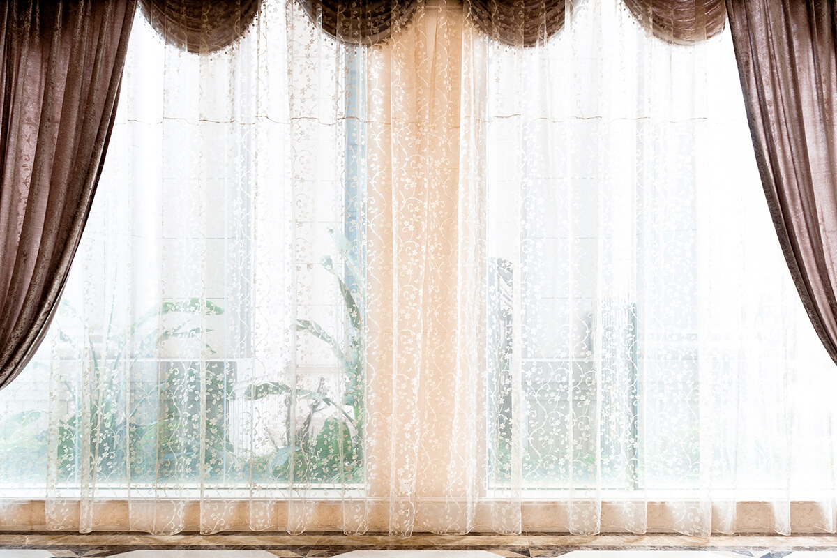 high end curtains near large windows